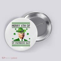 Merry 4th Of St Patrick's Day Funny Joe Biden Button thumb 0