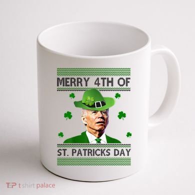 Merry 4th Of St Patrick's Day Funny Joe Biden Coffee Mug back