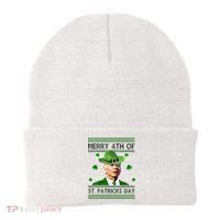 Merry 4th Of St Patrick's Day Funny Joe Biden Beanie thumb 0