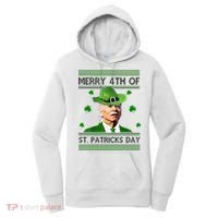 Merry 4th Of St Patrick's Day Funny Joe Biden Women's Hoodie thumb 0