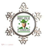 Merry 4th Of St Patrick's Day Funny Joe Biden Ornament thumb 0