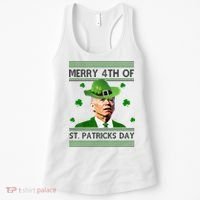 Merry 4th Of St Patrick's Day Funny Joe Biden Women's Tank Top thumb 0