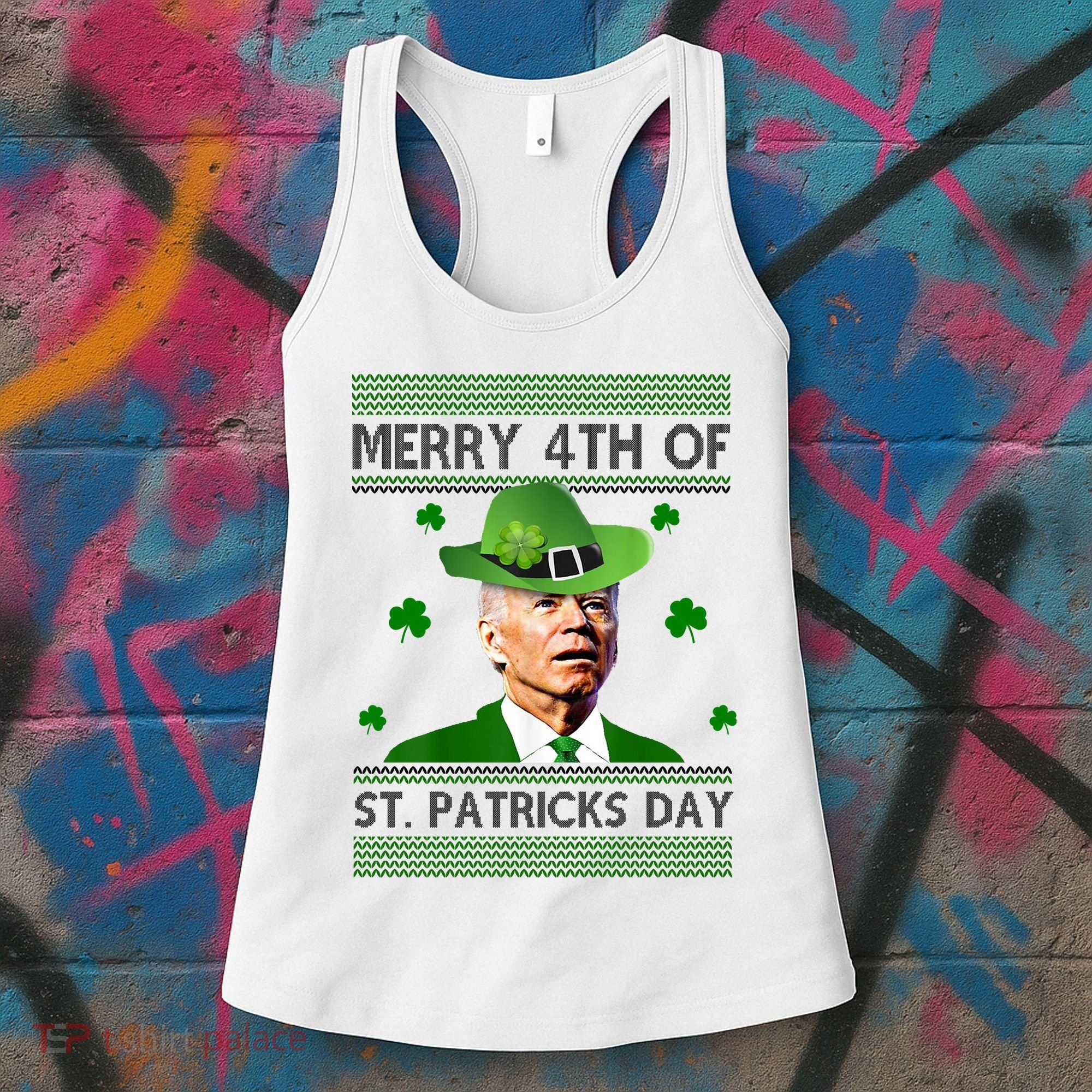 Merry 4th Of St Patrick's Day Funny Joe Biden Women's Tank Top