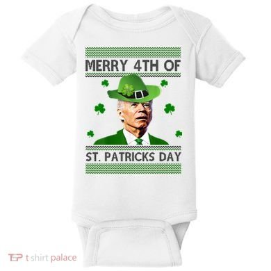 Merry 4th Of St Patrick's Day Funny Joe Biden Baby Bodysuit
