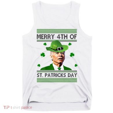 Merry 4th Of St Patrick's Day Funny Joe Biden Tank Top