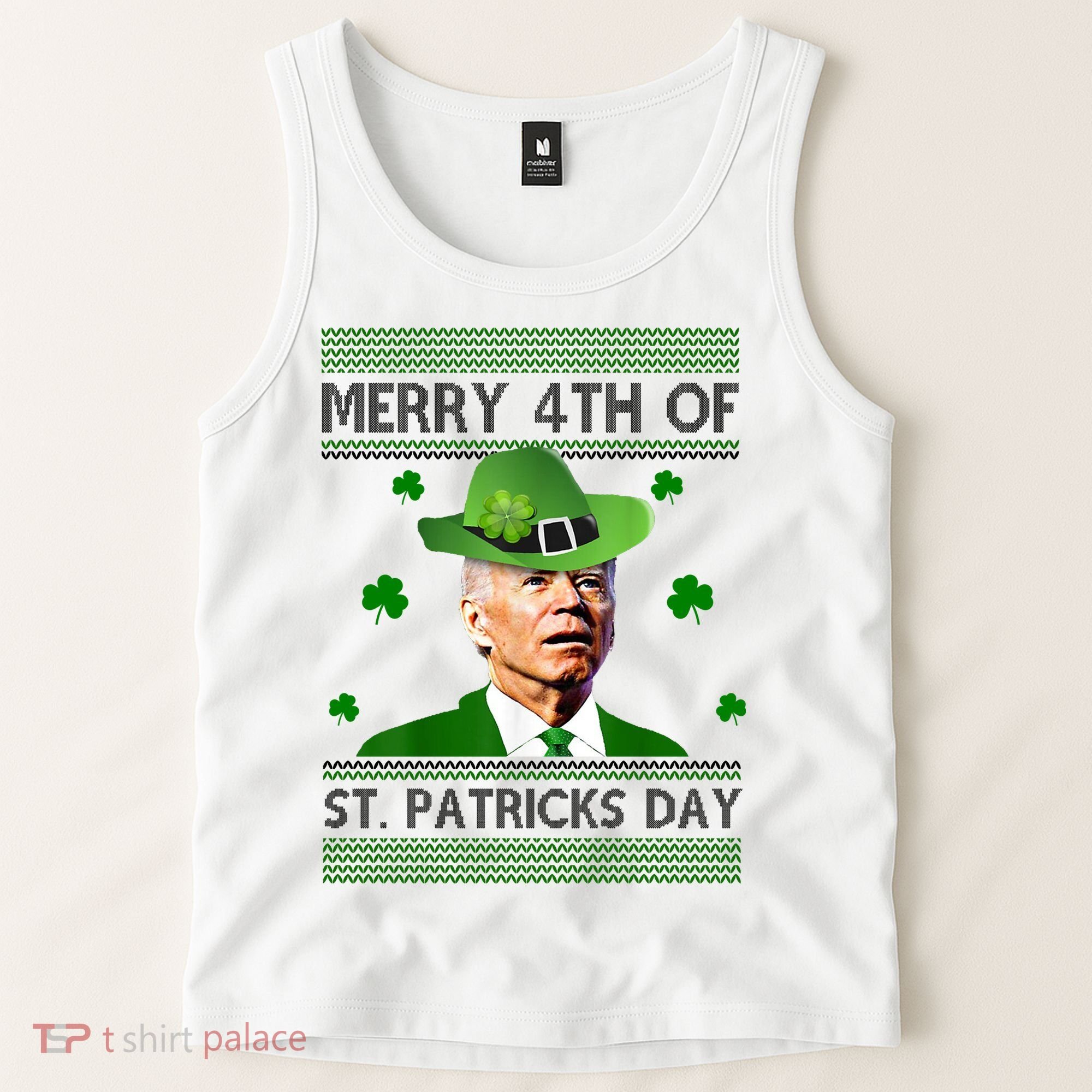Merry 4th Of St Patrick's Day Funny Joe Biden Tank Top