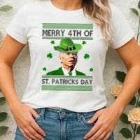 Merry 4th Of St Patrick's Day Funny Joe Biden Women's T-Shirt thumb 2