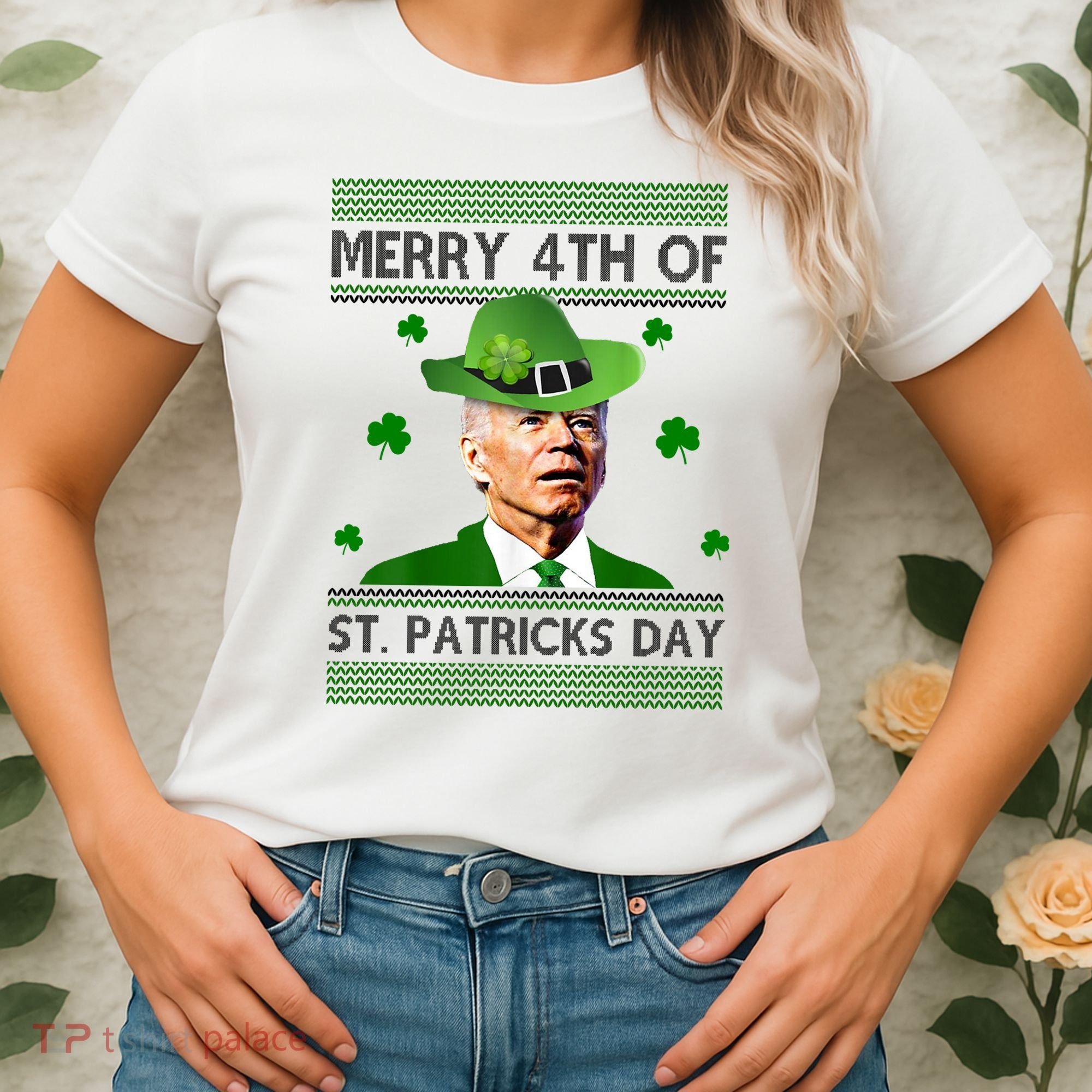 Merry 4th Of St Patrick's Day Funny Joe Biden Women's T-Shirt