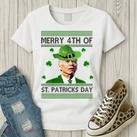 Merry 4th Of St Patrick's Day Funny Joe Biden Women's T-Shirt thumb 3