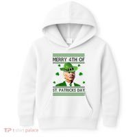 Merry 4th Of St Patrick's Day Funny Joe Biden Kids Hoodie thumb 0
