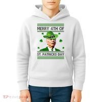 Merry 4th Of St Patrick's Day Funny Joe Biden Kids Hoodie thumb 4