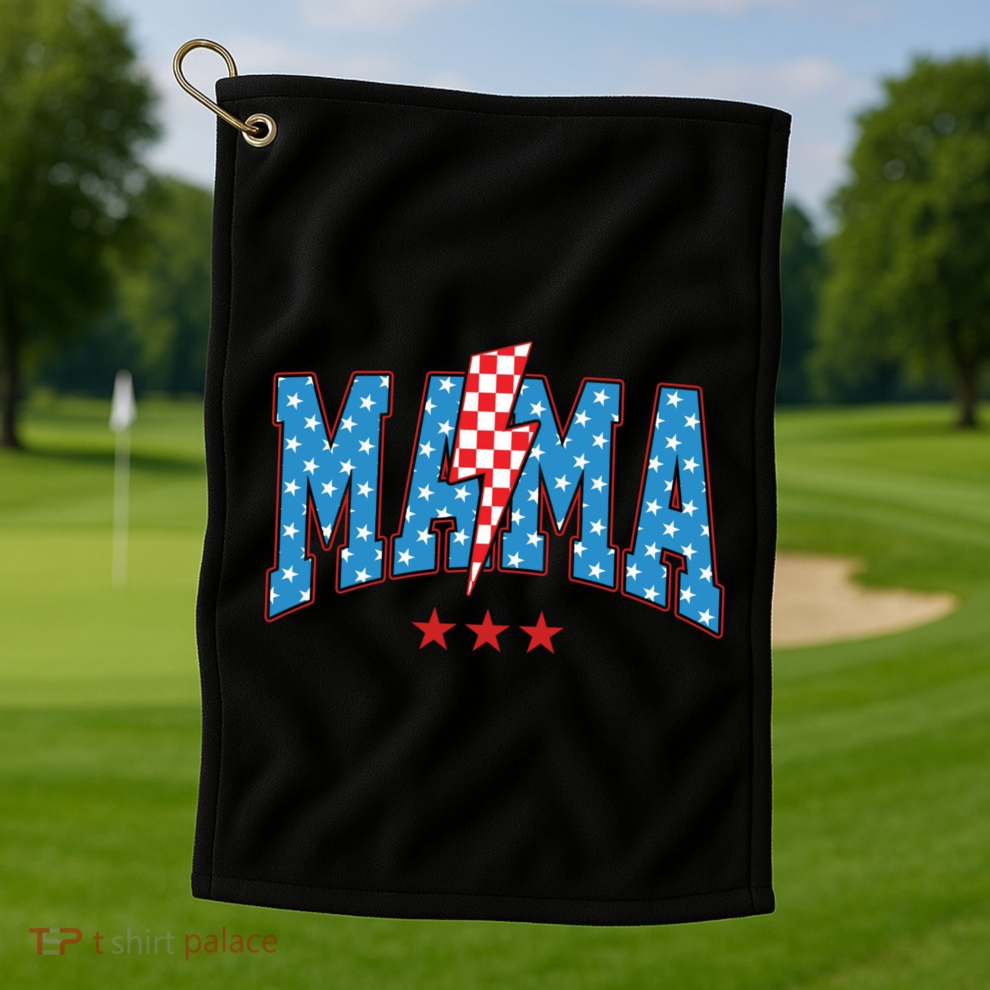 Mama 4th Of July Usa Festive Golf Towel