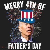 Merry 4th Of Father's Day Joe Biden Funny Gift For Dad Beanie thumb 2