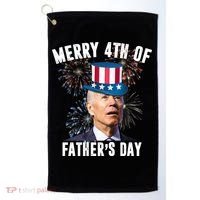 Merry 4th Of Father's Day Joe Biden Funny Gift For Dad Golf Towel thumb 0