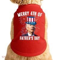 Merry 4th Of Father's Day Joe Biden Funny Gift For Dad Doggie Tank thumb 0