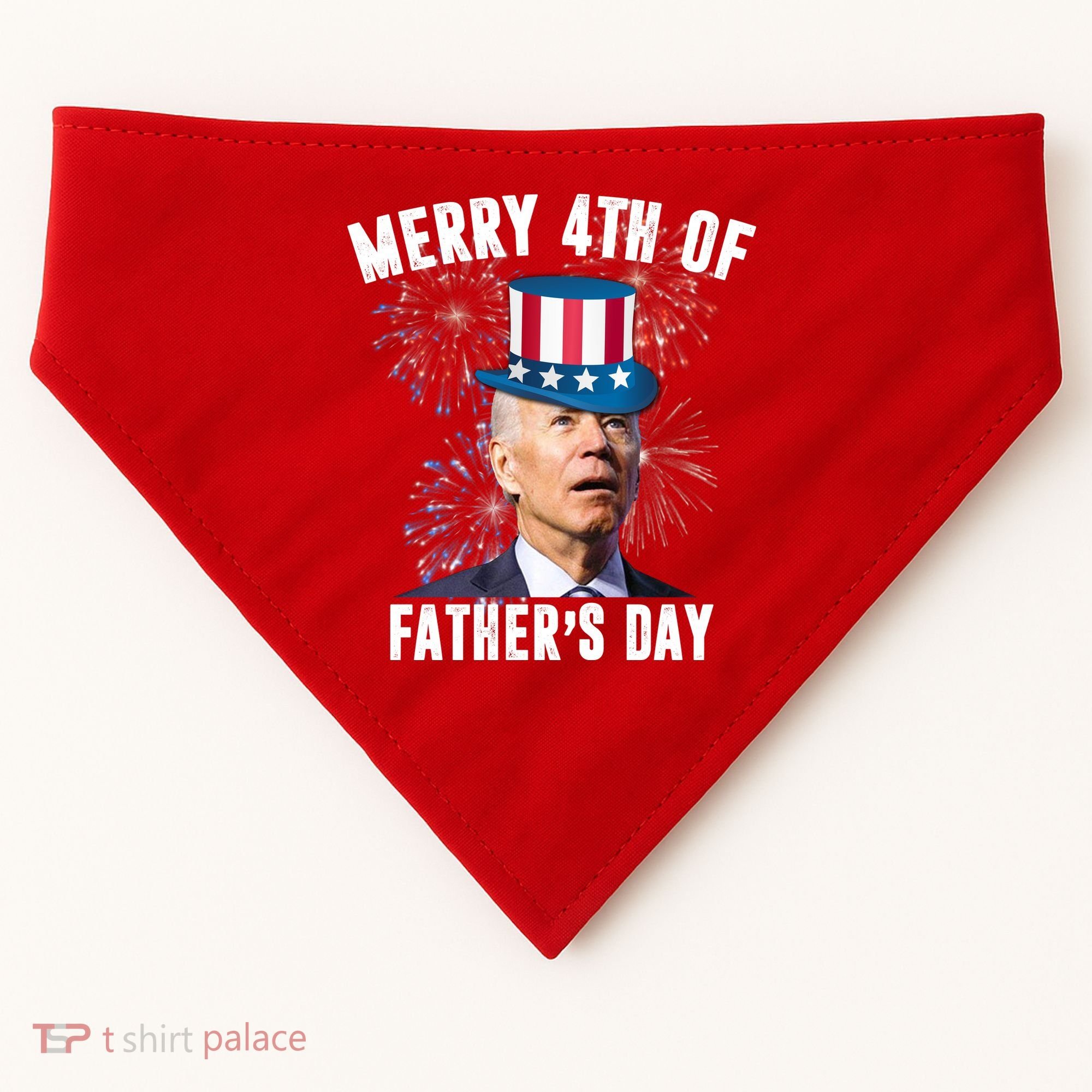 Merry 4th Of Father's Day Joe Biden Funny Gift For Dad USA-Made Doggie Bandana