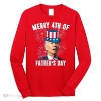 Merry 4th Of Father's Day Joe Biden Funny Gift For Dad Long Sleeve Shirt thumb 0