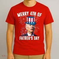 Merry 4th Of Father's Day Joe Biden Funny Gift For Dad T-Shirt thumb 3