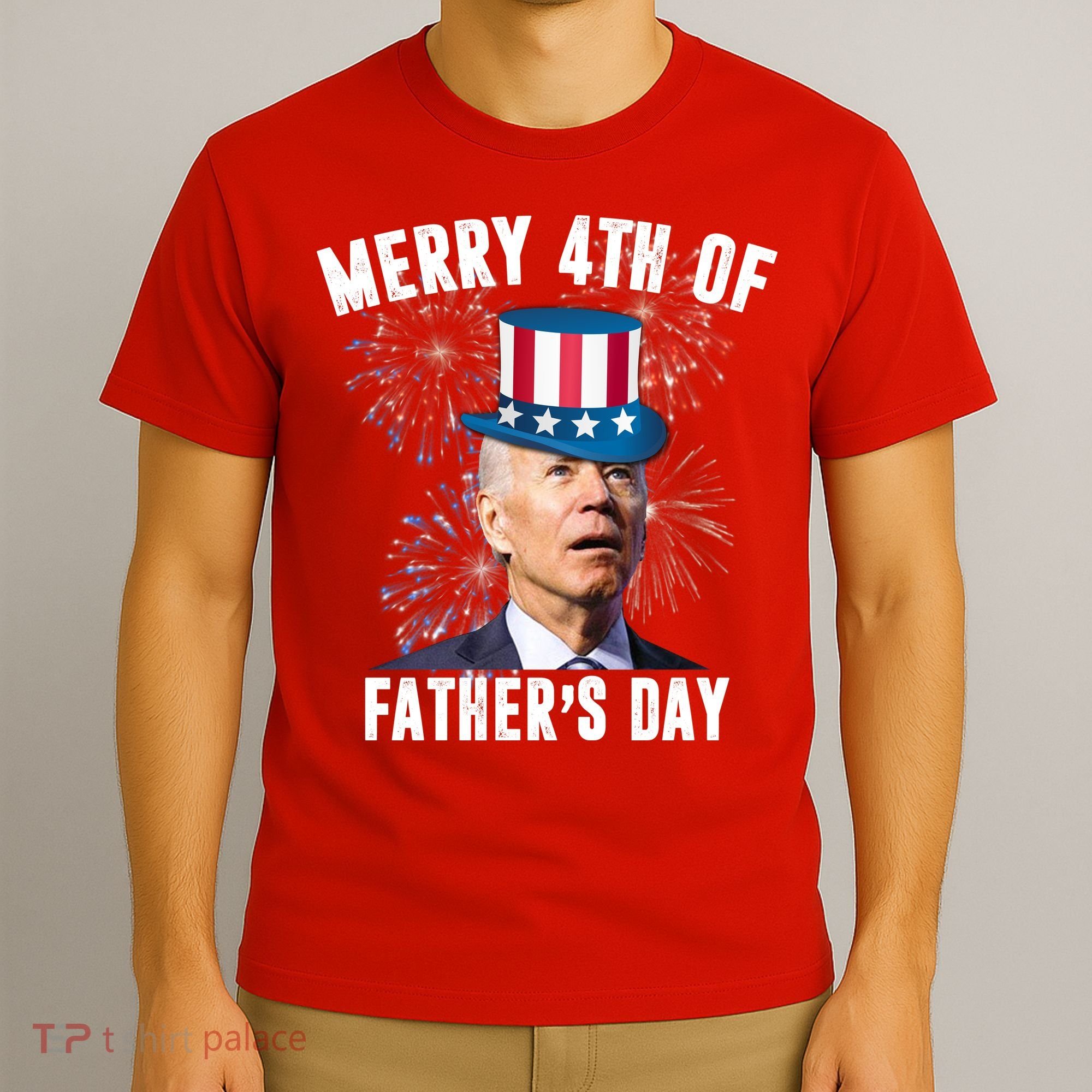 Merry 4th Of Father's Day Joe Biden Funny Gift For Dad T-Shirt