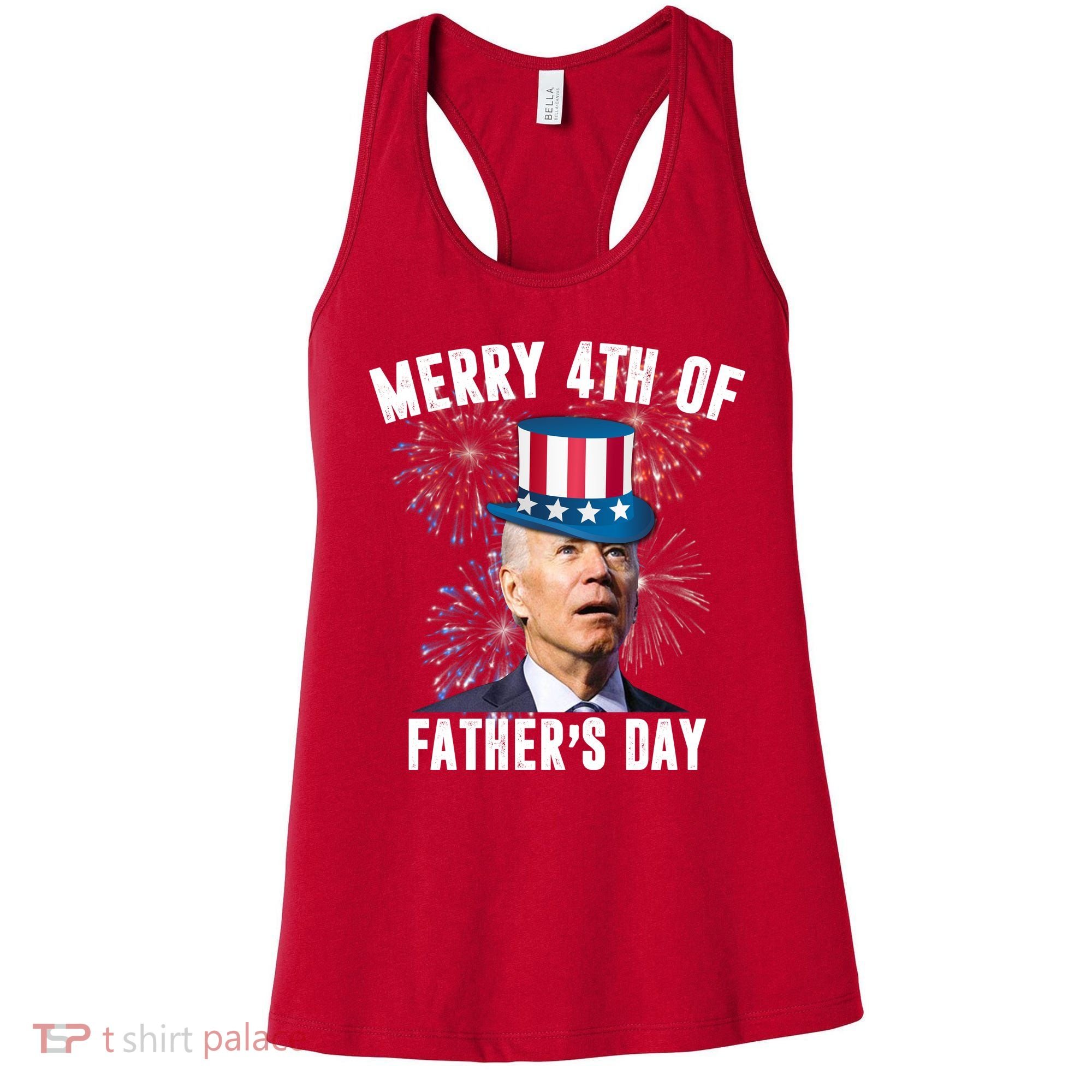 Merry 4th Of Father's Day Joe Biden Funny Gift For Dad Women's Tank Top