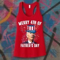 Merry 4th Of Father's Day Joe Biden Funny Gift For Dad Women's Tank Top thumb 3