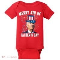 Merry 4th Of Father's Day Joe Biden Funny Gift For Dad Baby Bodysuit thumb 0