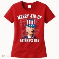 Merry 4th Of Father's Day Joe Biden Funny Gift For Dad Women's T-Shirt thumb 0