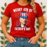 Merry 4th Of Father's Day Joe Biden Funny Gift For Dad Women's T-Shirt thumb 2