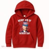 Merry 4th Of Father's Day Joe Biden Funny Gift For Dad Kids Hoodie thumb 0