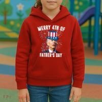Merry 4th Of Father's Day Joe Biden Funny Gift For Dad Kids Hoodie thumb 3