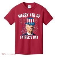 Merry 4th Of Father's Day Joe Biden Funny Gift For Dad Kids T-Shirt thumb 0