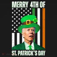 Merry 4th Of St Patricks Day Joe Biden Funny Holiday Coaster thumb 2
