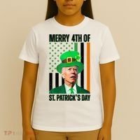 Merry 4th Of St Patricks Day Joe Biden Funny Holiday T-Shirt thumb 4