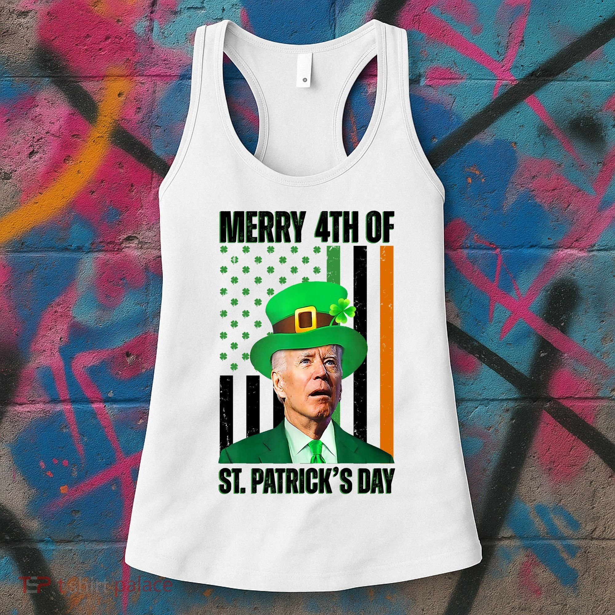 Merry 4th Of St Patricks Day Joe Biden Funny Holiday Women's Tank Top