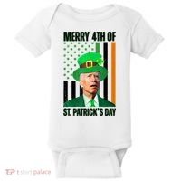 Merry 4th Of St Patricks Day Joe Biden Funny Holiday Baby Bodysuit thumb 0