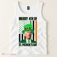 Merry 4th Of St Patricks Day Joe Biden Funny Holiday Tank Top thumb 2