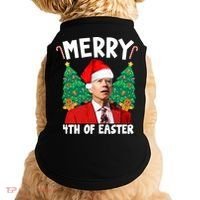 Merry 4th Of Easter Funny Joe Biden Holiday Doggie Tank thumb 0