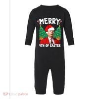 Merry 4th Of Easter Funny Joe Biden Holiday Infant Fleece One Piece thumb 0