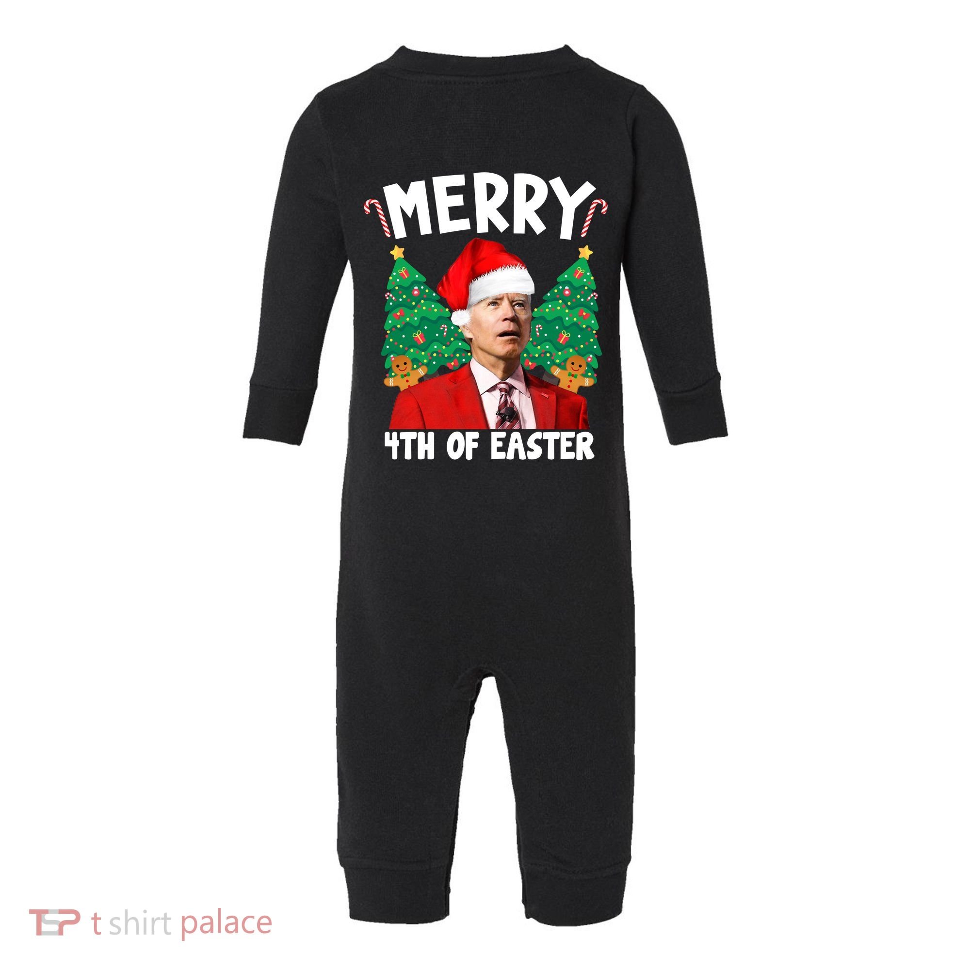 Merry 4th Of Easter Funny Joe Biden Holiday Infant Fleece One Piece