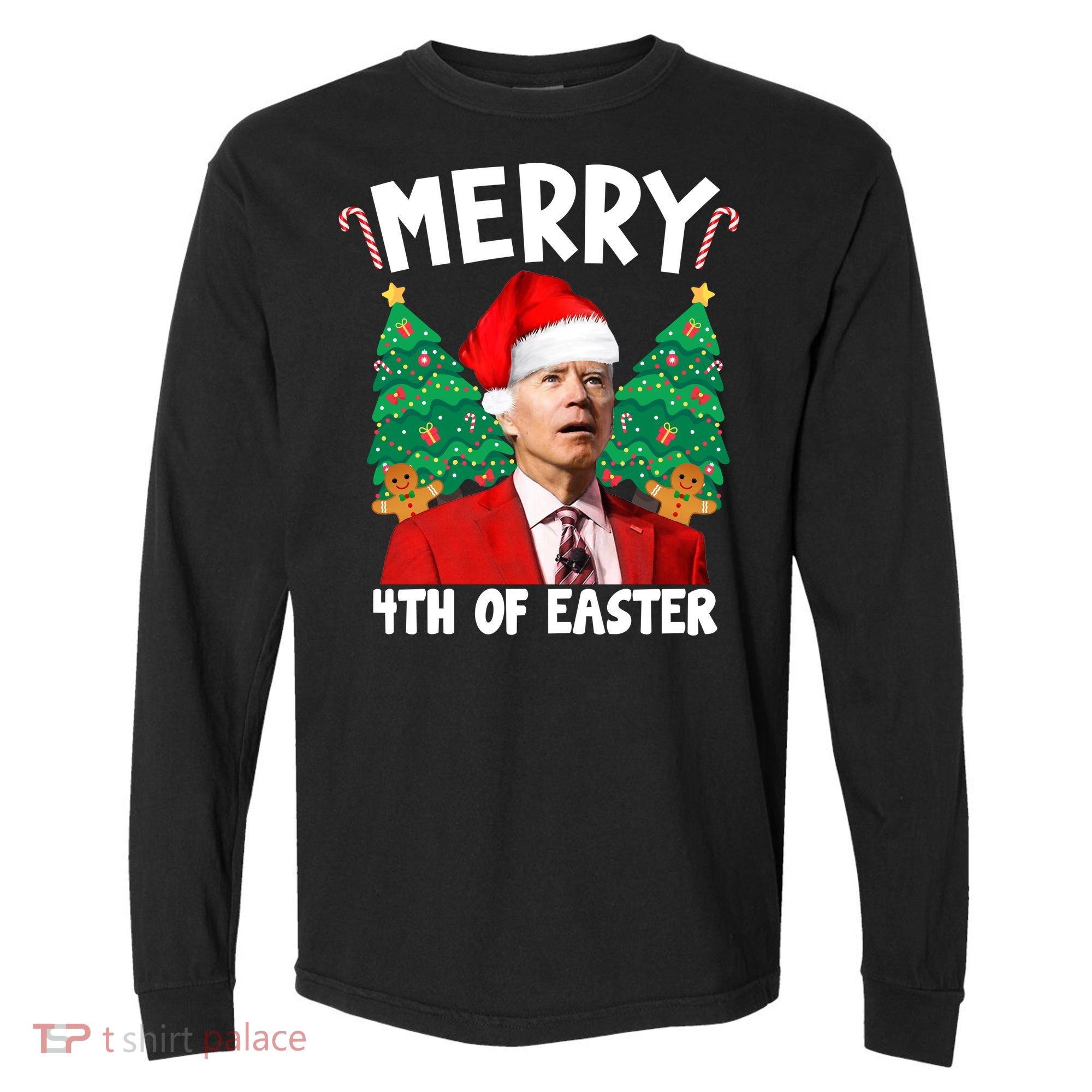 Merry 4th Of Easter Funny Joe Biden Holiday Comfort Colors Heavyweight Long Sleeve T-Shirt