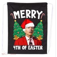 Merry 4th Of Easter Funny Joe Biden Holiday Drawstring Bag thumb 0