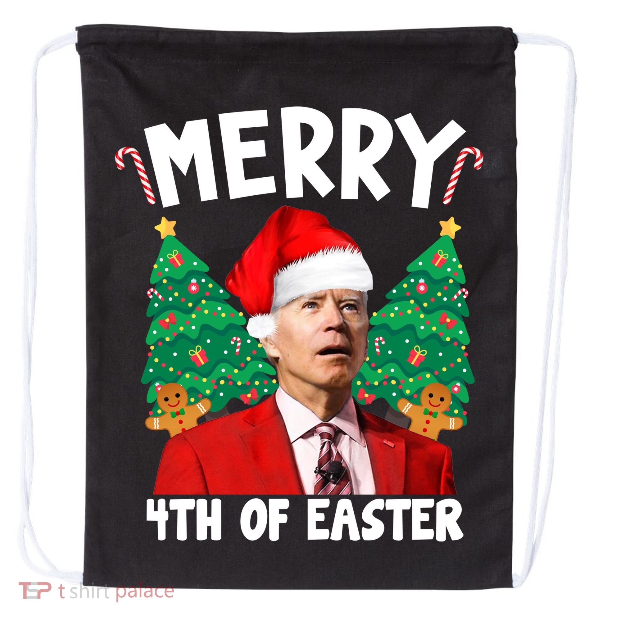 Merry 4th Of Easter Funny Joe Biden Holiday Drawstring Bag