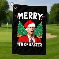 Merry 4th Of Easter Funny Joe Biden Holiday Golf Towel thumb 1
