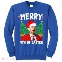 Merry 4th Of Easter Funny Joe Biden Holiday Tall Sweatshirt thumb 0