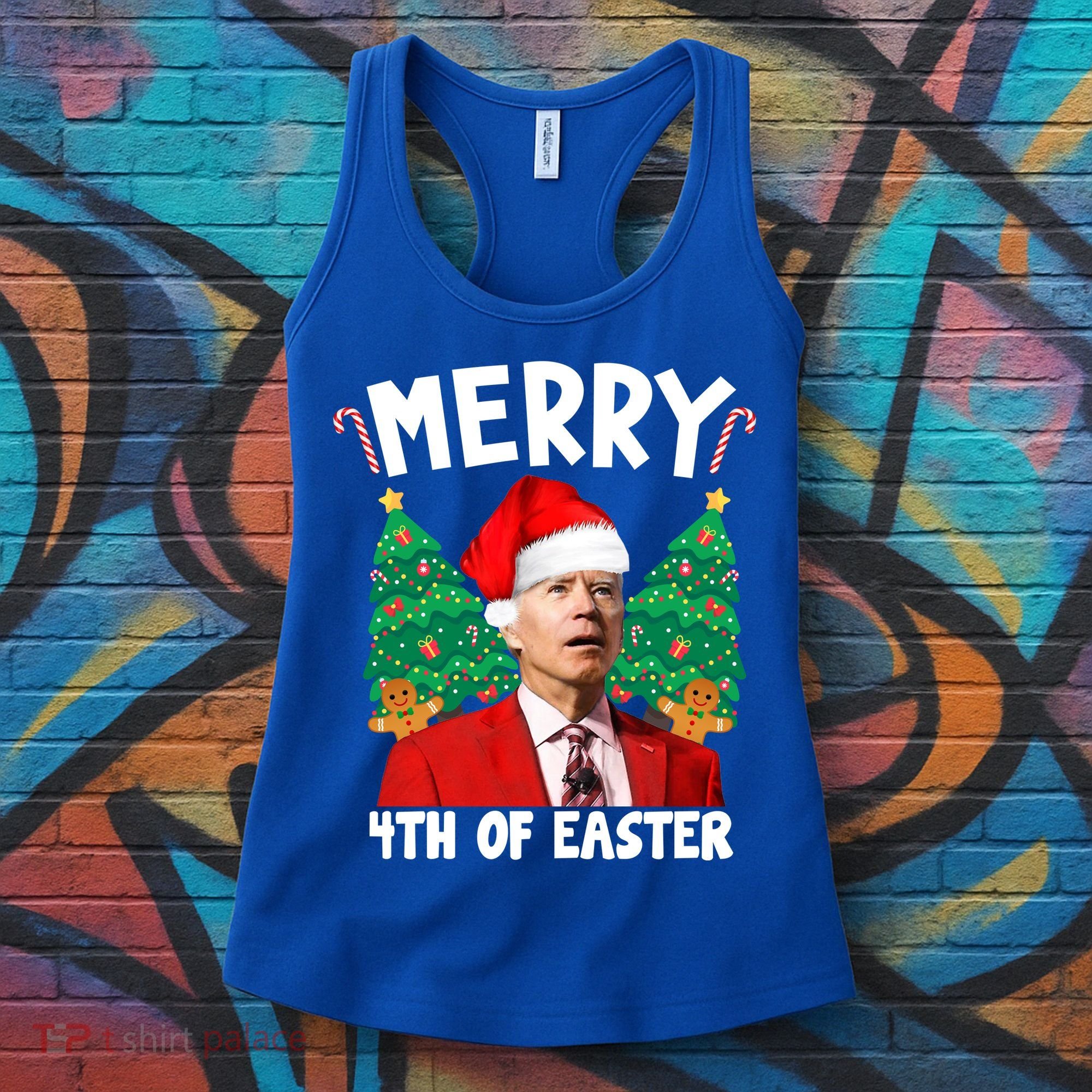 Merry 4th Of Easter Funny Joe Biden Holiday Women's Tank Top