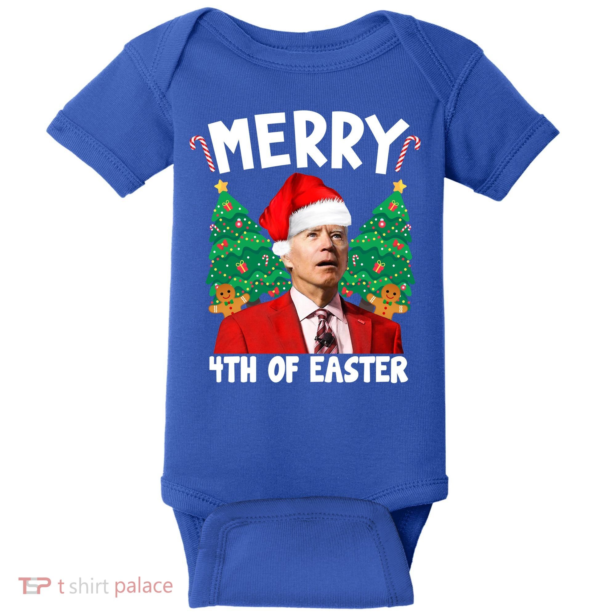 Merry 4th Of Easter Funny Joe Biden Holiday Baby Bodysuit
