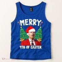 Merry 4th Of Easter Funny Joe Biden Holiday Tank Top thumb 2