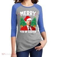 Merry 4th Of Easter Funny Joe Biden Holiday Women's Tri-Blend 3/4-Sleeve Raglan Shirt thumb 2