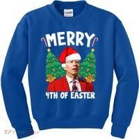 Merry 4th Of Easter Funny Joe Biden Holiday Kids Sweatshirt thumb 0