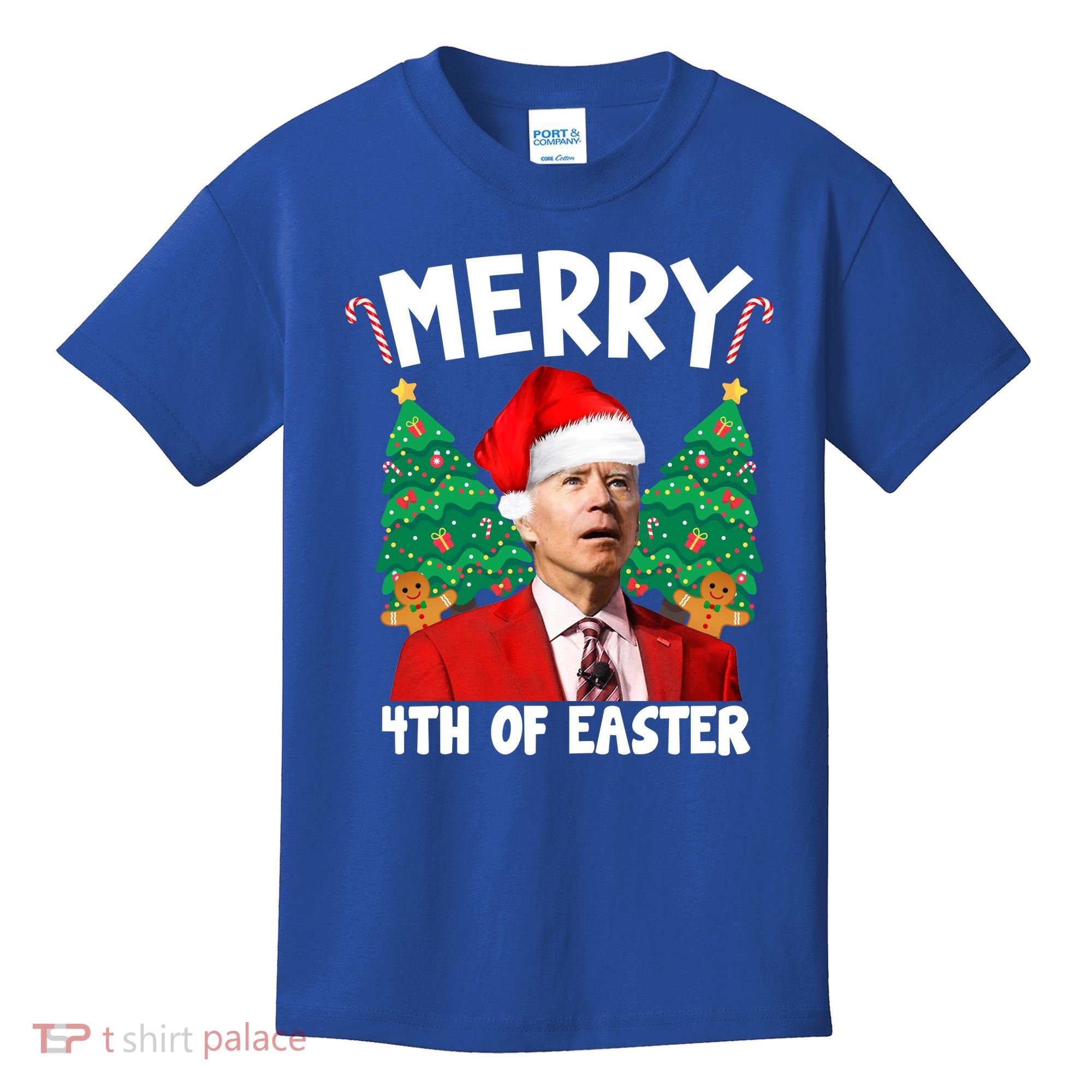 Merry 4th Of Easter Funny Joe Biden Holiday Kids T-Shirt
